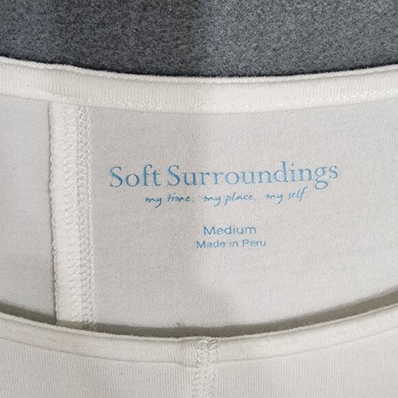 Soft Surroundings Long Sleeve Tee Shirt Soft Cozy Medium Ivory/White - Picture 5 of 5